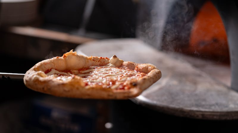 Our pizza kitchen with traditional wood-fired oven